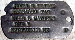 James H Bishop dog tag