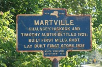 Roadside Historical Marker Martville closeup