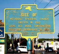 Roadside Historical Marker Fair Haven Methodist Church closeup