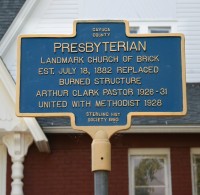 Roadside Historical Marker Fair Haven Presbyterian Church closeup