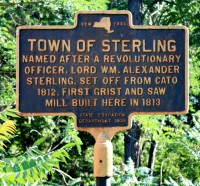 Roadside Historical Marker Town of Sterling closeup